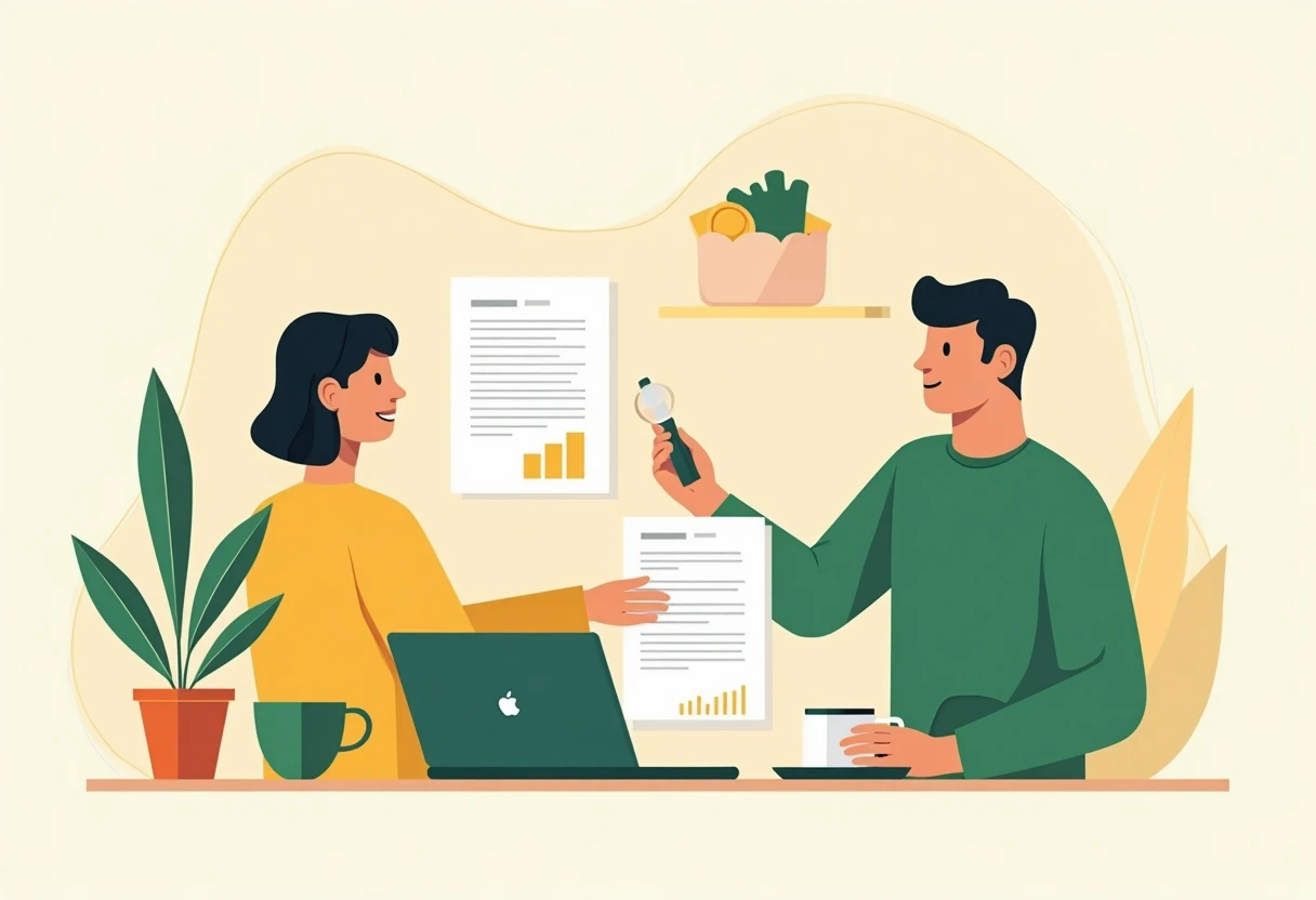 A person reviewing loan documents