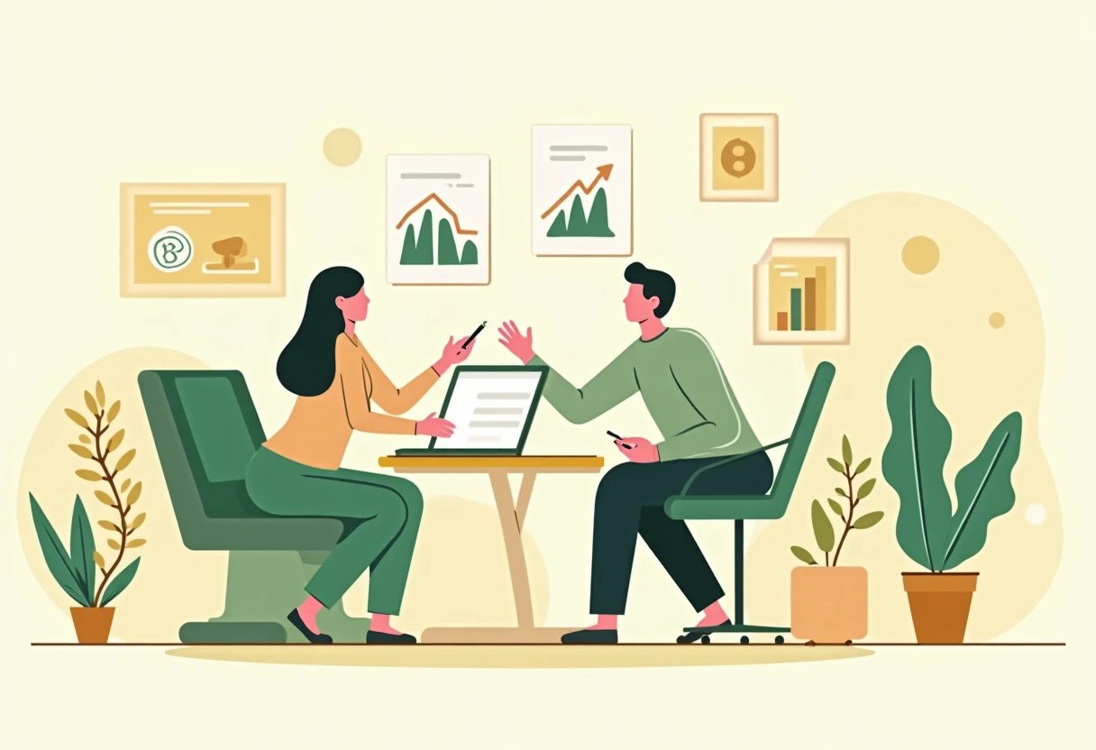 Finansal belgeleri inceleyen bir kişi